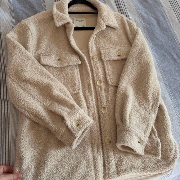 Abercrombie & Fitch Beige Sherpa Jacket - Picture 3 of 6
